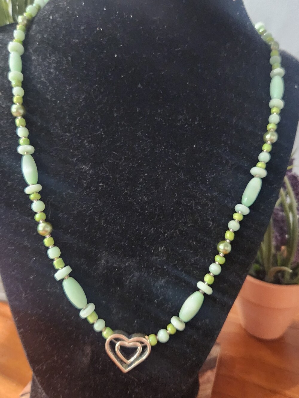 Natural Green Beaded Necklace
